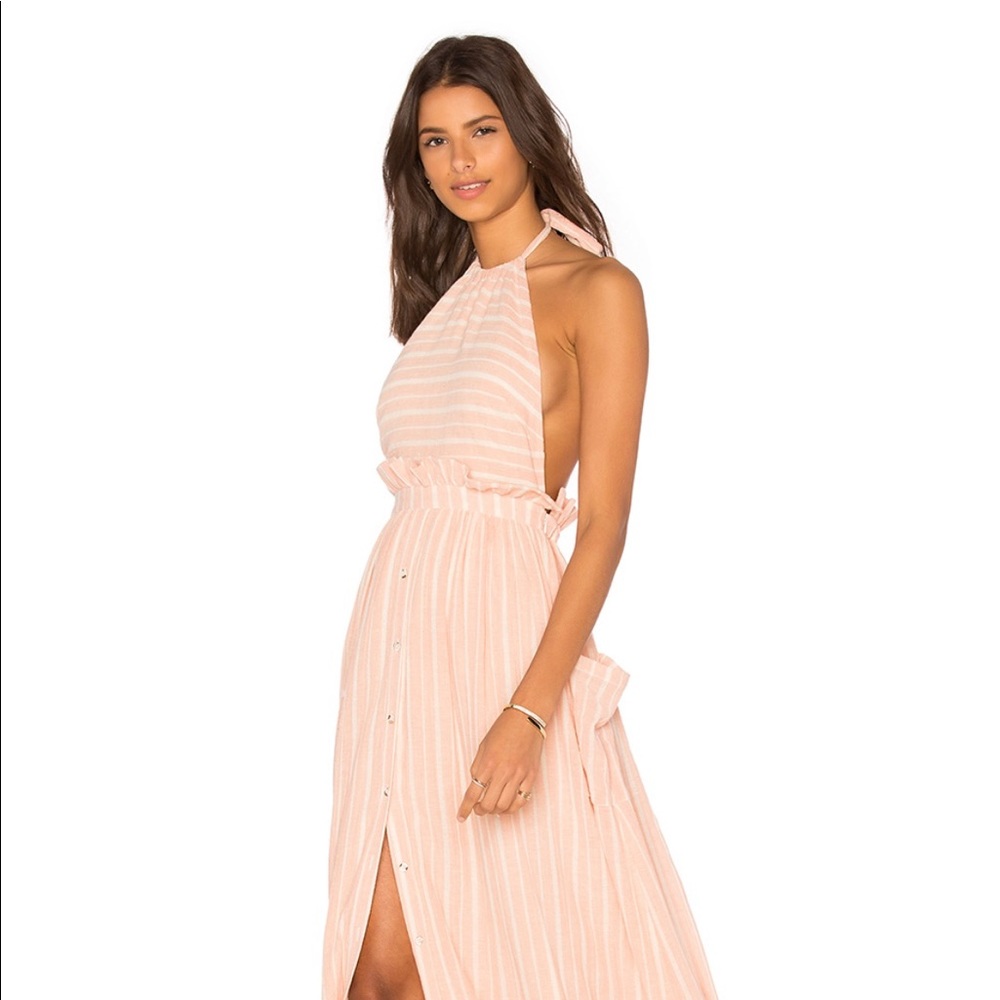Gorgeous Mara Hoffman Peach Linen Halter dress